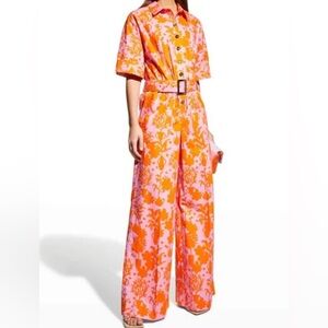 Maison Common Pink Orange Floral Jumpsuit Avant Garde Made in Germany Size 34